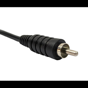 Black RCA male connector on a cable