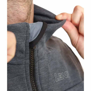 Close up of Lenz grey zip up jacket collar
