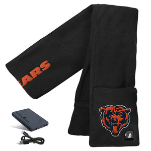 Chicago Bears ActionHeat battery heated fleece scarf with power bank and charging cable