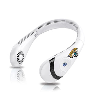 White Jacksonville Jaguars neck fan with digital display