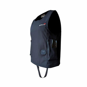 Glovii black heated vest with side pocket and control button