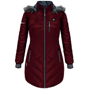 Open Box ActionHeat 5V Heated Long Puffer Jacket W/ Hood - Women's