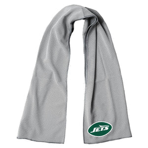 Grey New York Jets cooling towel with team logo
