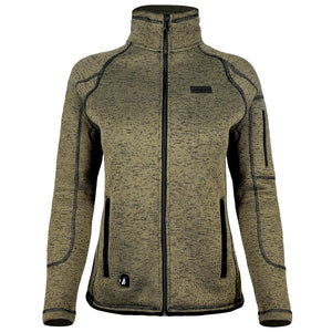 ActionHeat women fleece jacket in olive green with full zip and black trim