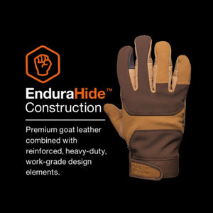 Glacier Glove EnduraHide construction featuring brown goat leather and reinforced work grade design