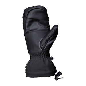 Kombi black leather and fabric winter mitten with Gore-Tex branding
