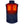 Navy blue heated vest with glowing orange heating elements on the chest