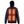 Black hooded puffer jacket with glowing red heating elements on the chest