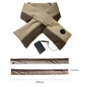 Thermrup heated scarf with battery pack and dimensions of 100cm by 13cm