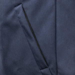Close up of a navy blue DeWalt jacket pocket