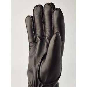 Hestra brown leather glove palm view