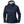 Helly Hansen navy blue hooded rain jacket with front zipper and HH logo