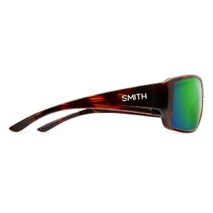 Smith Optics sunglasses with tortoise shell frames and green reflective lenses
