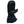 Black leather winter mitten with elasticated wrist and adjustable cuff