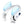 White wearable neck fan with Carolina Panthers logo and blue airflow graphic