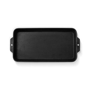 BioLite rectangular black cast iron griddle with side handles