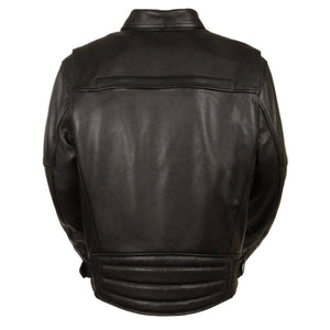 Milwaukee Leather Men's Side Set Belt Utility Pocket Motorcycle Jacket