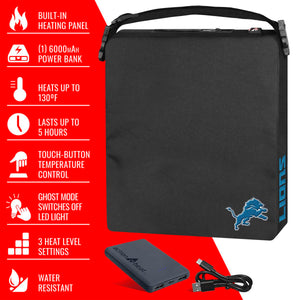 ActionHeat Detroit Lions heated stadium seat with power bank and feature list