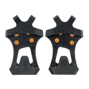 Sidas black rubber traction cleats with orange studs for left and right shoes