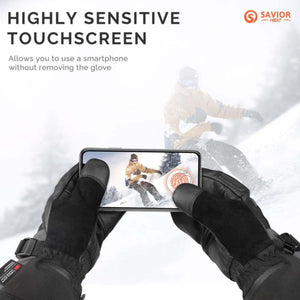 Savior Heat Heated Ski Mittens 2.0 with Upgraded Bluetooth Control