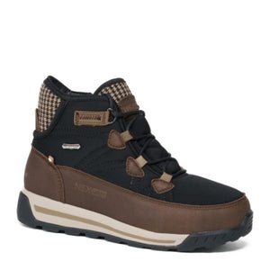 NexGrip black and brown waterproof ankle boot with houndstooth collar