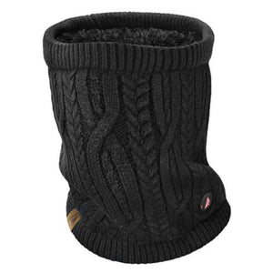ActionHeat black cable knit neck gaiter with fleece lining