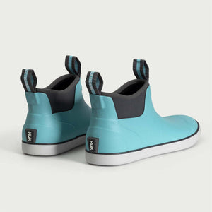 Huk teal and grey waterproof ankle boots with pull tabs