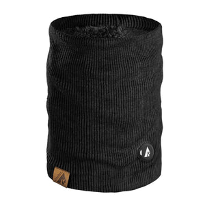 Black ActionHeat fleece lined neck gaiter with logo patch