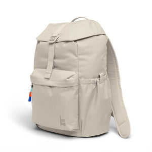 Beige Got Bag rolltop backpack with front pocket and side elasticated pouch