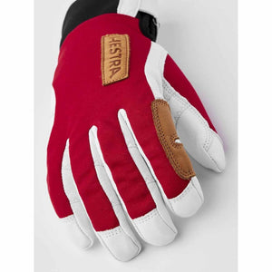 Hestra Unisex Ergo Grip Active Wool Terry 5-Finger Gloves (Red/Off White)