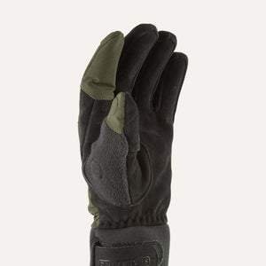 Sealskinz olive green and black outdoor glove palm view