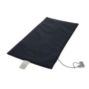 Glovii black rectangular electric heating pad with power control and cord