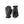 Hestra black leather gloves with wrist strap and button detail