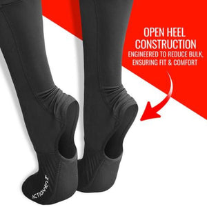 ActionHeat black socks with open heel design
