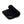 Black quilted MiHIGH towel folded on a white background