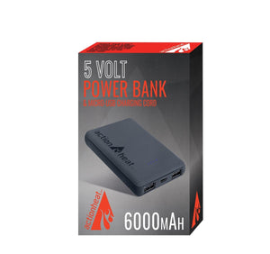 ActionHeat 5 volt 6000mAh power bank in retail packaging