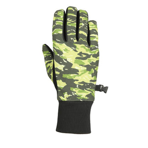 Seirus green camouflage pattern glove with black ribbed cuff