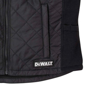 Black DeWalt quilted vest with zippered pocket