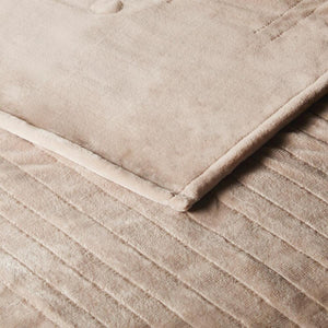 Beautyrest tan velvet blanket with channel stitching detail