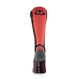 Red and black Nordic Set 42 ski sock with branded logo
