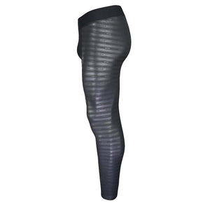 Seirus black base layer leggings with horizontal textured pattern