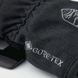 Hestra glove fabric detail with embroidered Gore-Tex logo