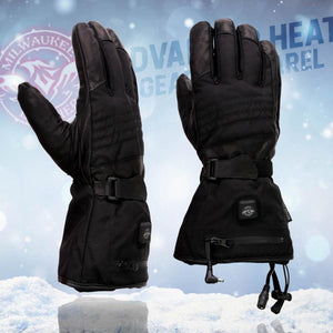 Milwaukee Leather black heated gloves with power cables and battery pockets