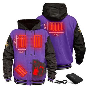 ActionHeat Minnesota Vikings 5V Battery Heated Varsity Jacket