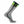 Sidas grey heated ski sock with green cuff and black battery attachment points