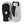 Hestra black and white leather mittens with wrist straps