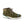 Olive green lace up boot with integrated ice traction spikes on the sole