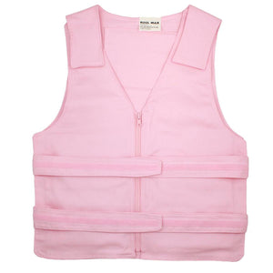 Pink Kool Max cooling vest with front zipper and adjustable hook and loop side straps