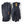 Pair of black Hestra leather gloves with orange logo and wrist pull tab