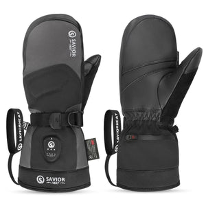 Savior Heat Heated Ski Mittens 2.0 with Upgraded Bluetooth Control
